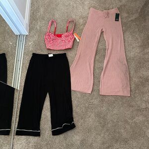 NWT Size Small Bundle Wild Fable Bikini Top + Lounge Pants Lot Cozy Y2K